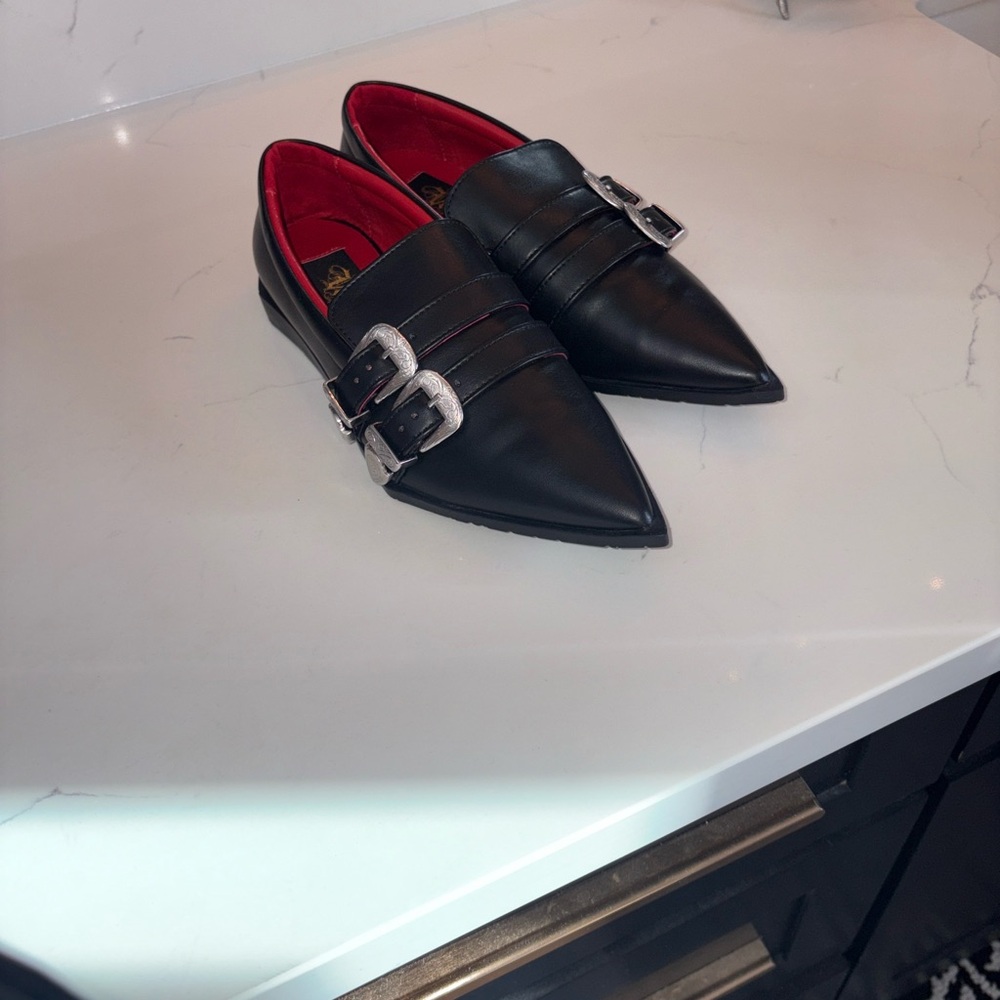 Kat Von D Shoes Bathory Flats Winklepickers Goth Shoes  Gothic Punk Rock Size 7